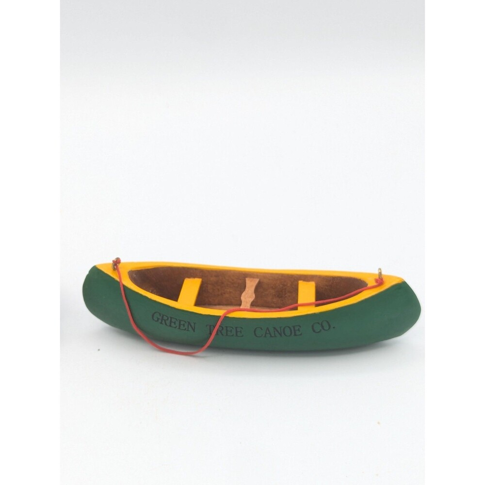 Authentic Models AM Wooden Boat Christmas Ornaments Green Tree Canoe Lobster... - Picture 3 of 9